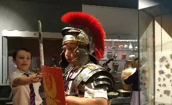 Child dressed up as historic soldier