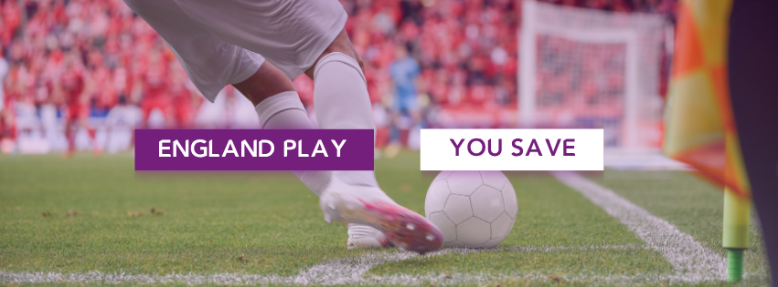England play, you save. Footballer in white taking a corner