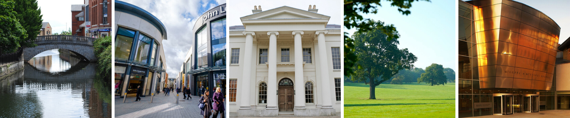Bridge, Bond Street, Hylands House, Hylands Park and ARU