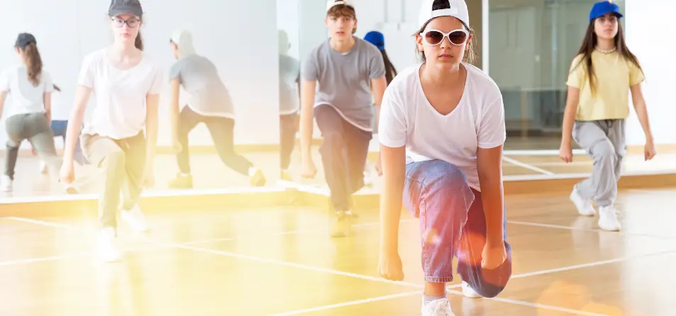 Children dancing in studio