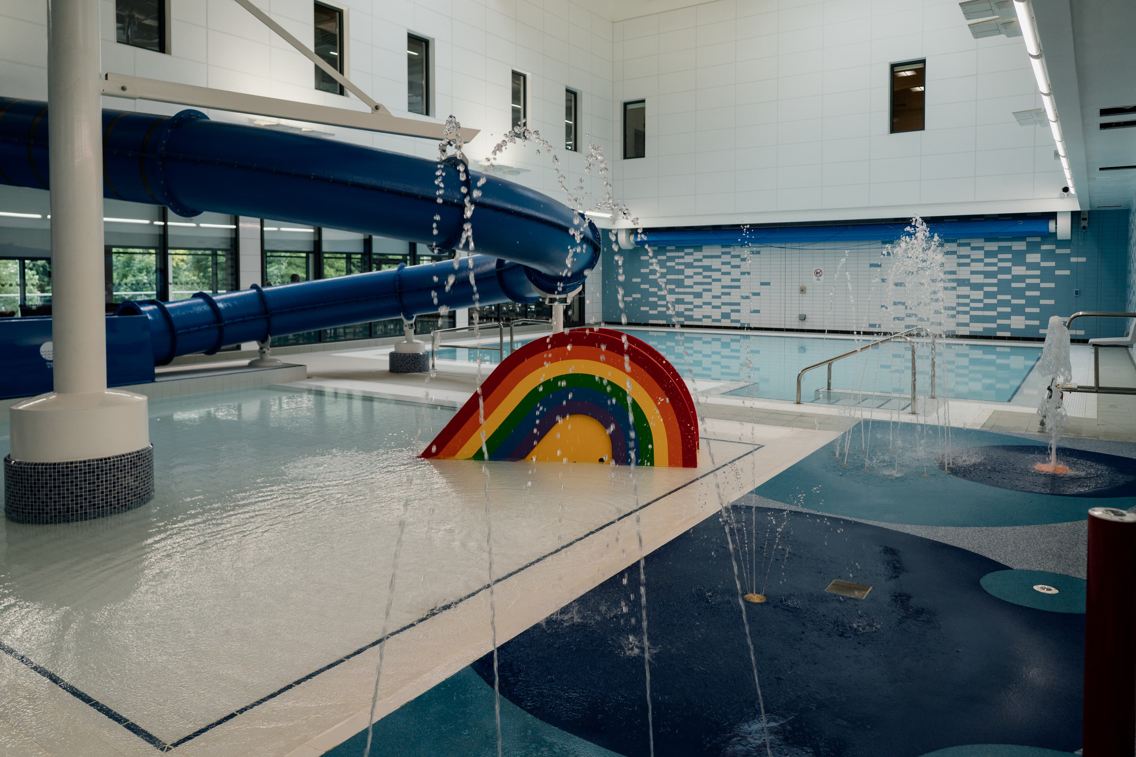 Sensory splash area with rainbow slide preview