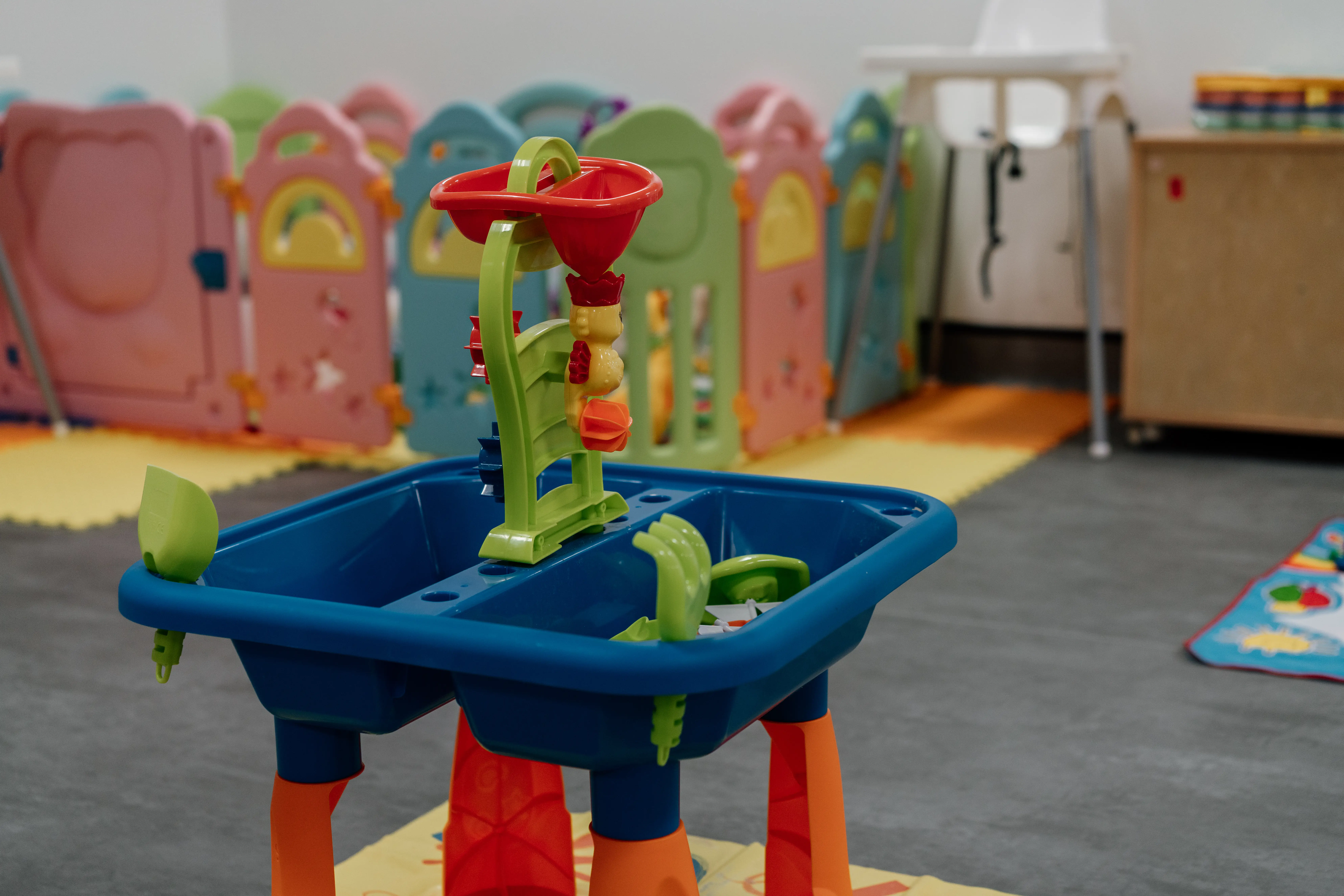 Small plastic station for children to play at