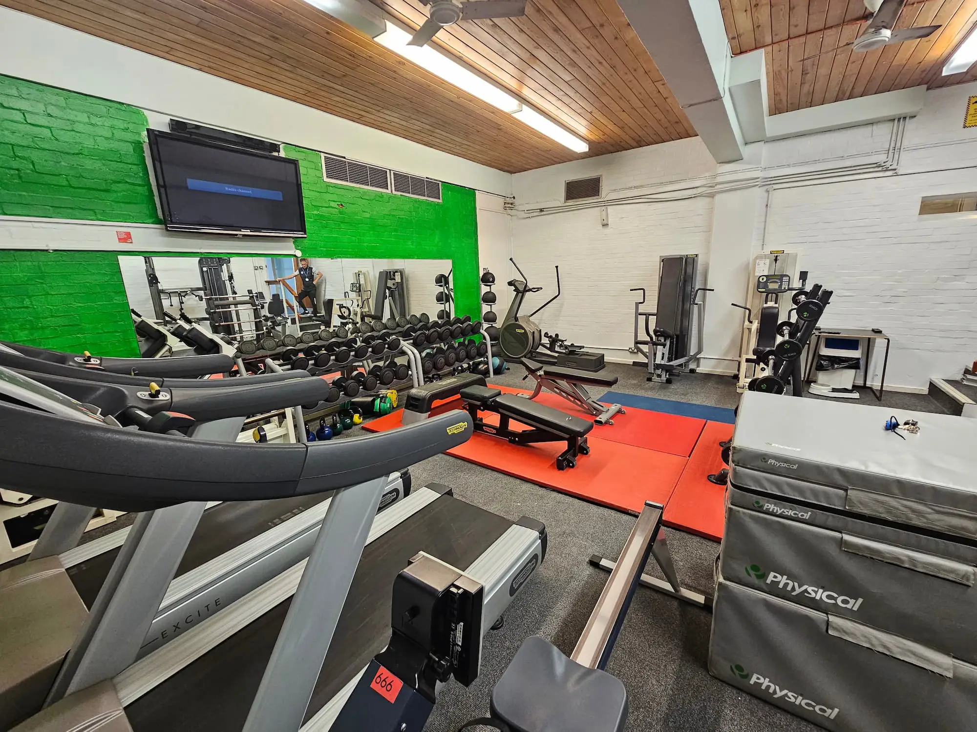 Gym at Dovedale Sports Centre with free weights and machines