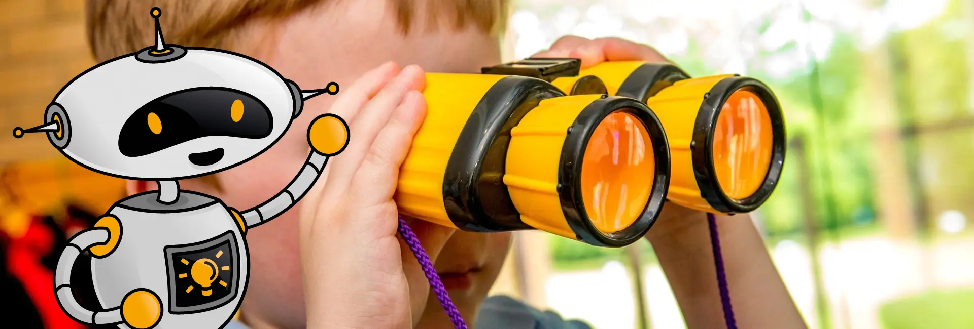 Child using binoculars