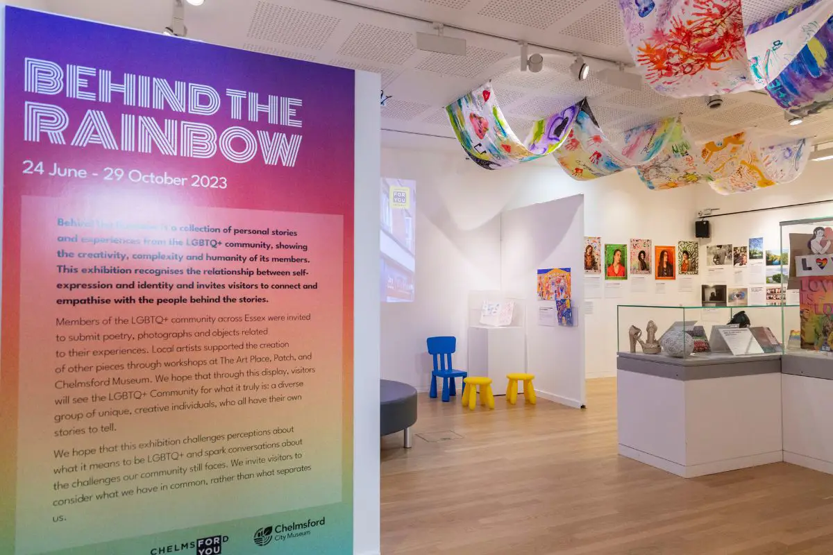 The entrance of the Behind the Rainbow exhibition.