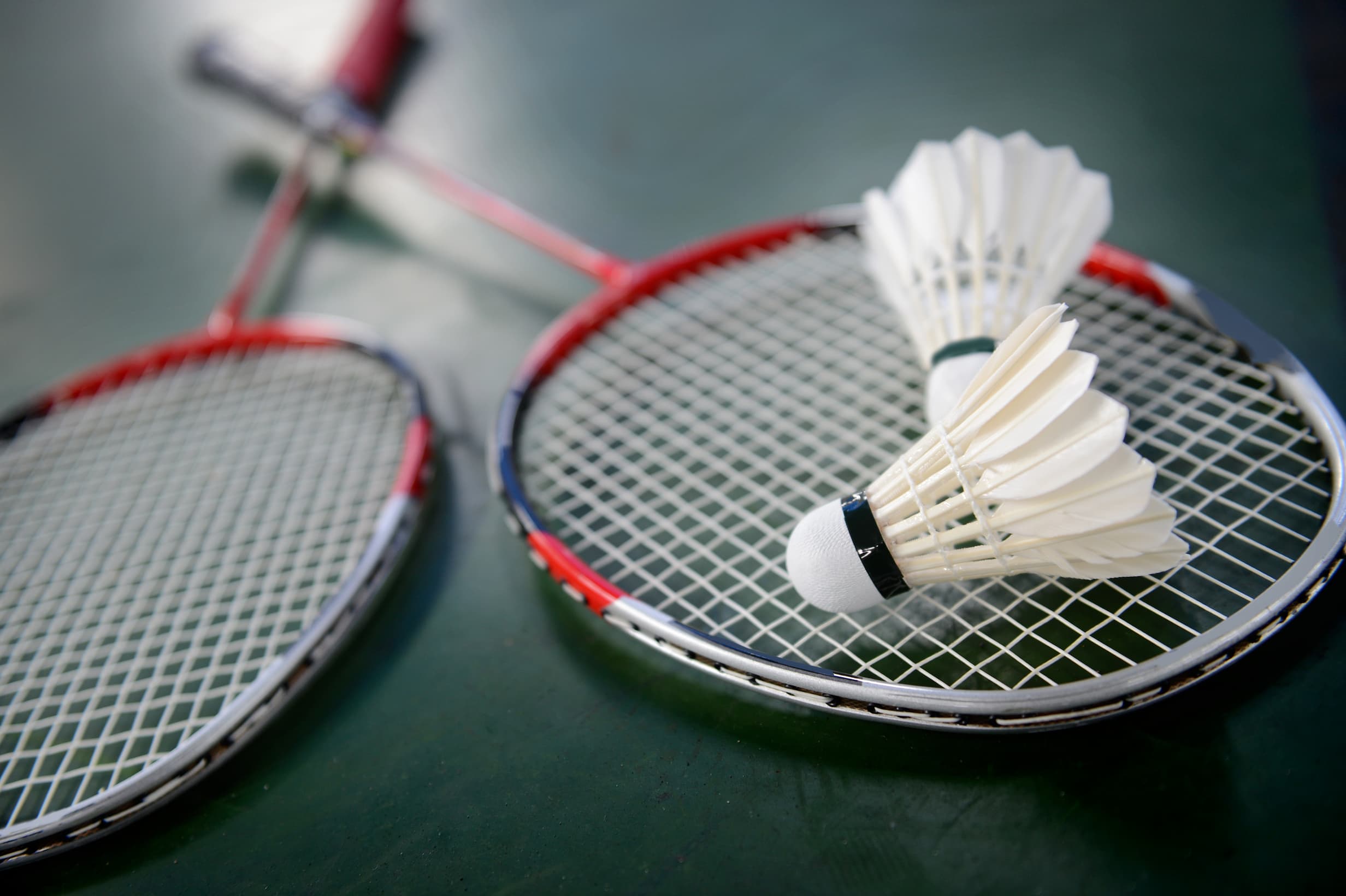 Badminton rackets and shuttlecocks