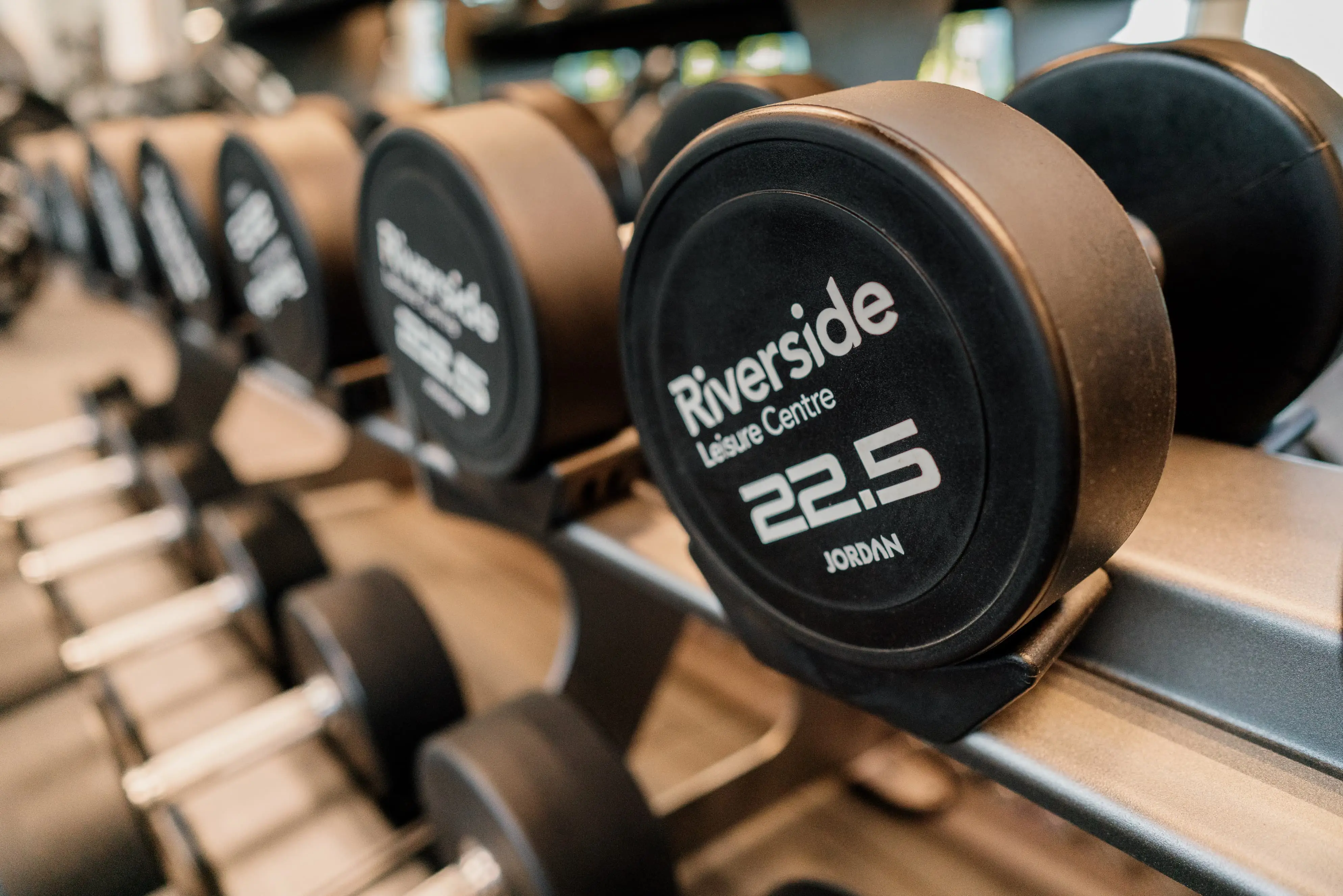 22.5kg dumbbell with Riverside branding